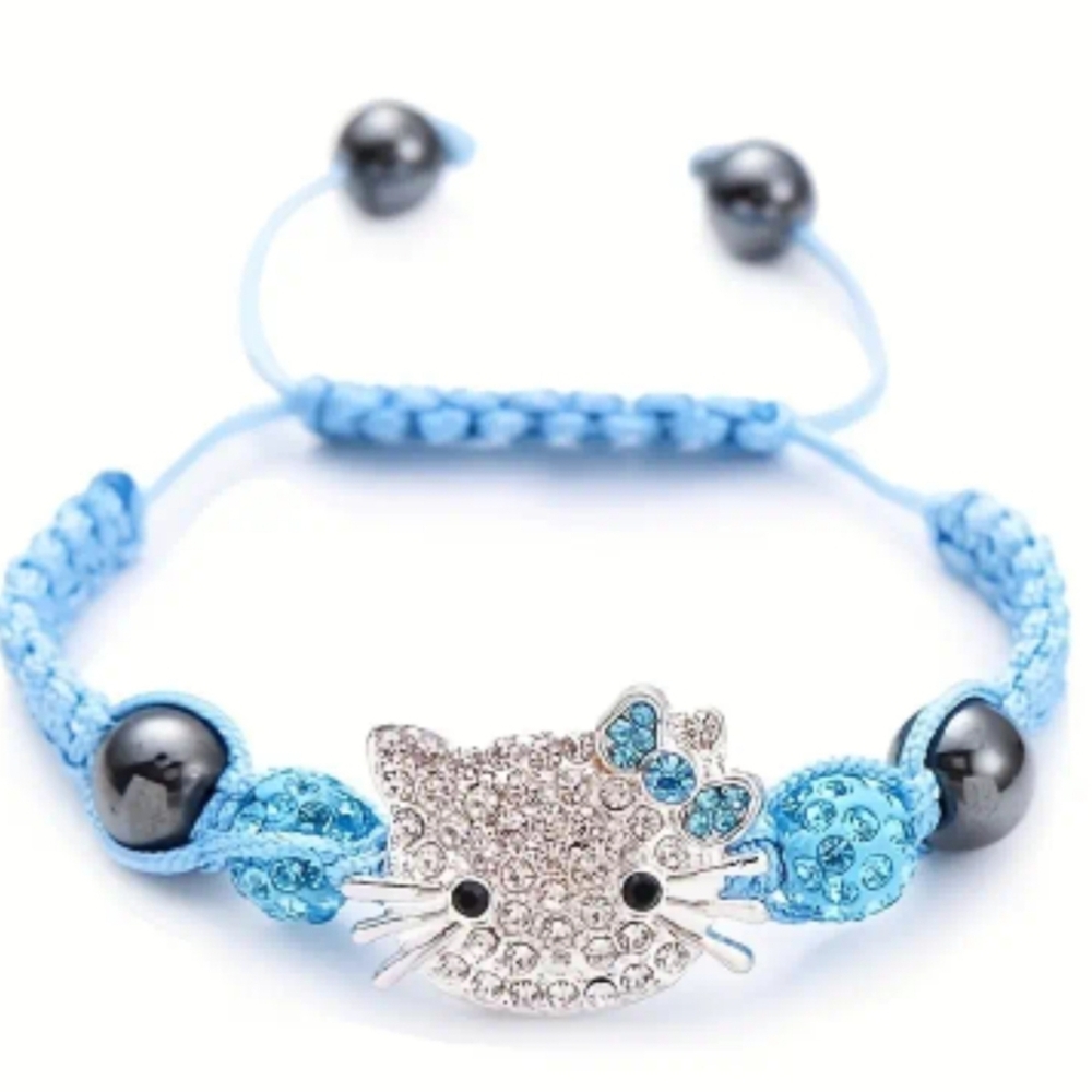 Adorable Blue Hello Kitty Bracelet - Adjustable 14-25cm